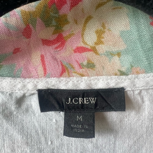 White Embroidered Detailed J.Crew Linen Top in medium - Picture 6 of 6
